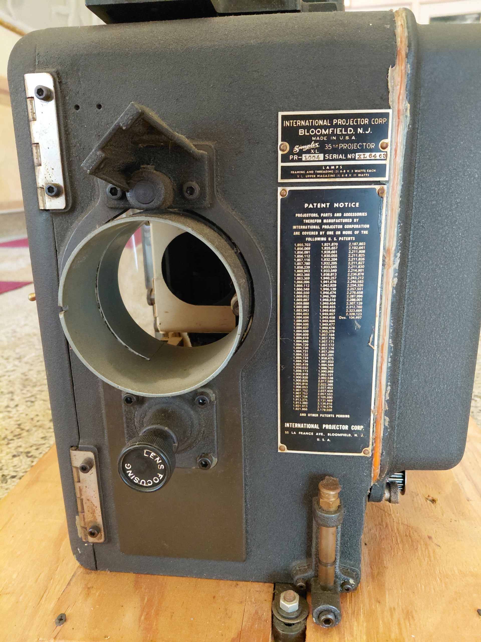 Detail view of the Peerless Magnarc projection-lighting equipment