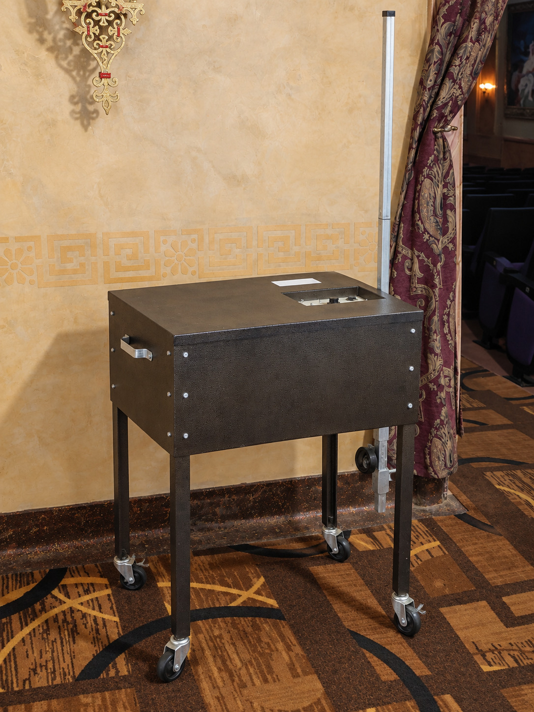 SPECO Model LP-271 film setup and breakdown table preserved at Tahqua Land Theatre