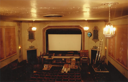 Historic view inside Tahqua Land Theatre