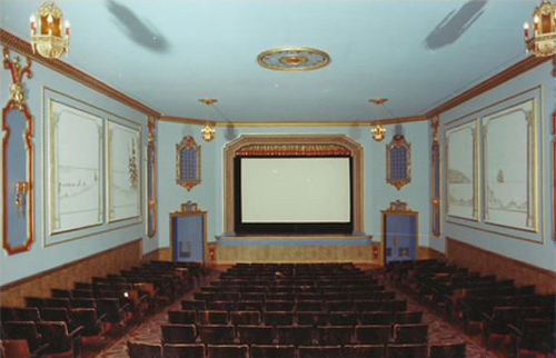 Historic photograph showing an earlier interior of Tahqua Land Theatre